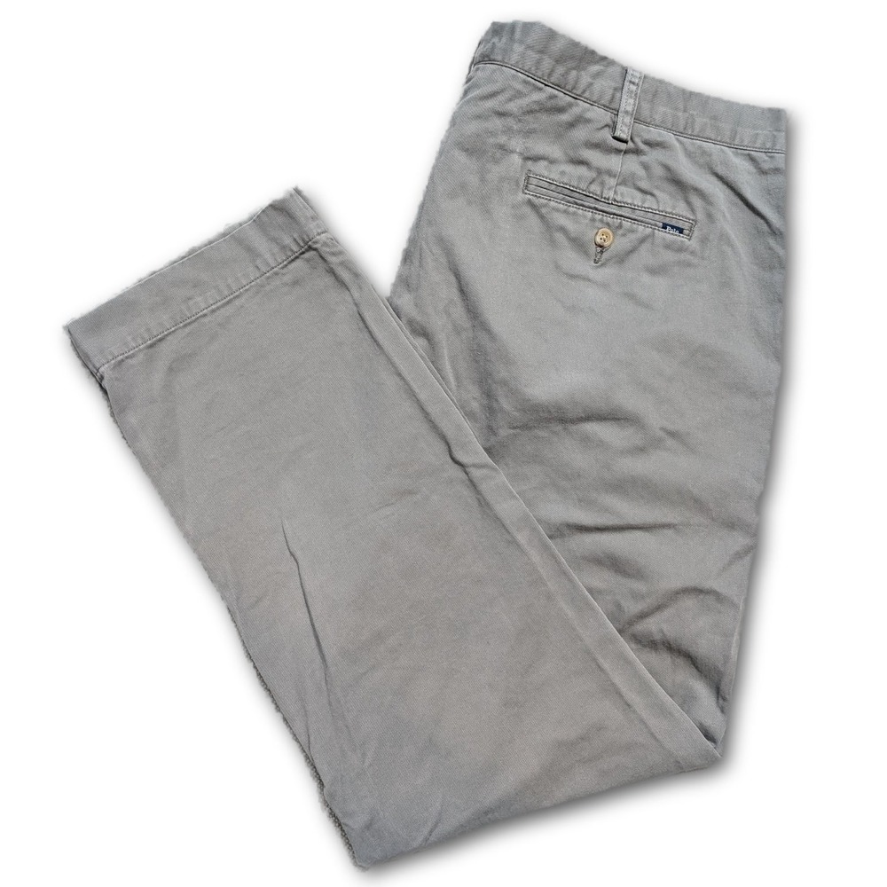 Polo Ralph Lauren Slim Fit Mens 40x32 Pants Gray 100% Cotton Chino Chinos